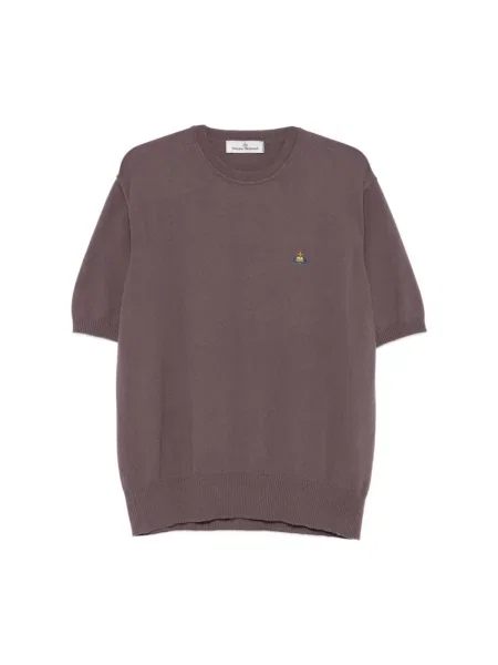 Sweter Vivienne Westwood z logo brązowy