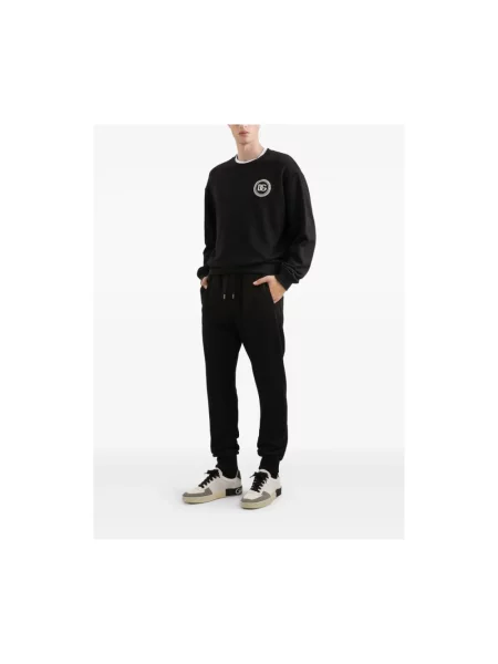 Bluza nierozpinana Dolce And Gabbana z okrągłym dekoltem z logo czarna