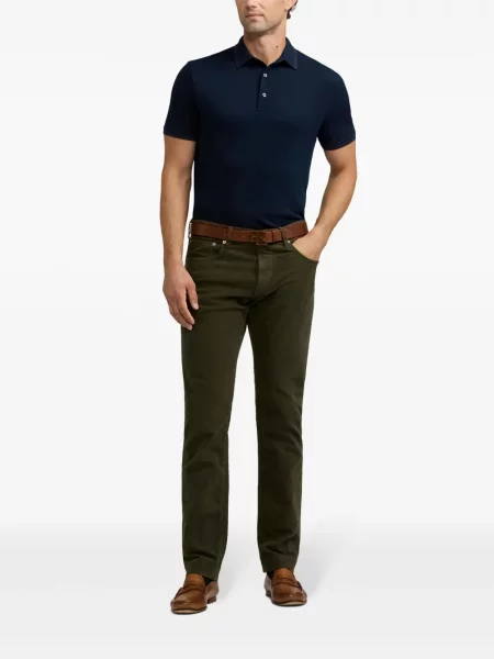 Вълнена поло тениска Ralph Lauren Purple Label синьо