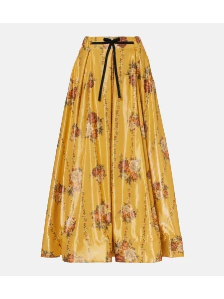 Fusta maxi Agua By Agua Bendita cu model floral galben