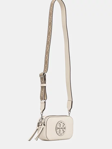 Шкіряна сумочка Tory Burch Miller Mini Crossbody бежевий