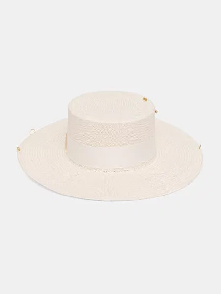 LE SH KA headwear LE SH KA капелюх плетений White Canotier білий