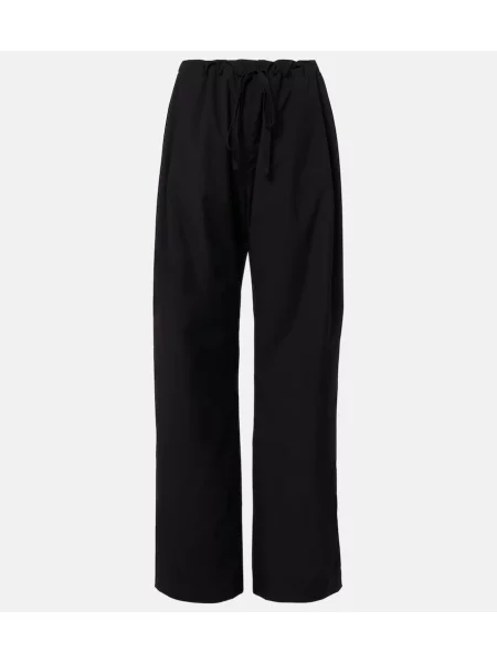 Vlnené nohavice Khaite čierna