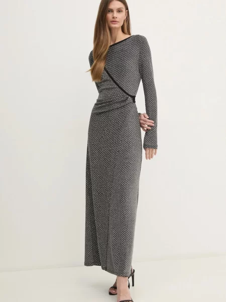 DIANE VON FURSTENBERG rochie maxi evazati gri