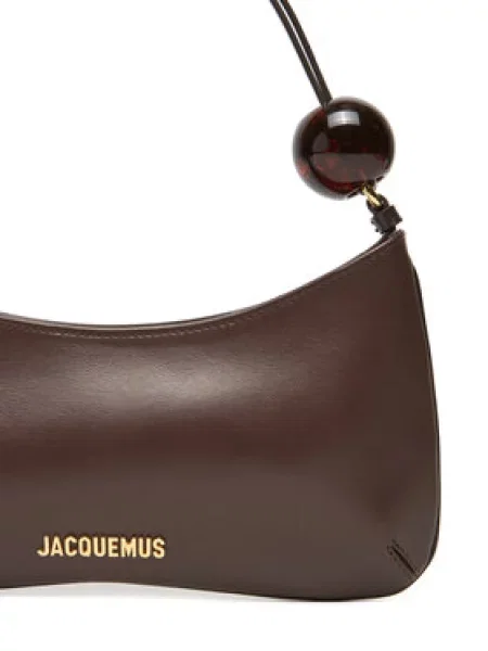 Usnjena torbica Jacquemus z perlami rjava