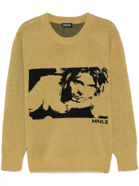 Pulover Mainless din cașmir galben