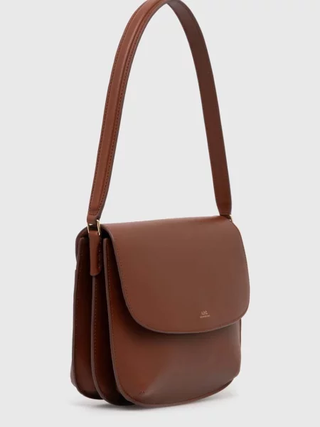 A.P.C. torebka skórzana sac sarah shoulder brązowy
