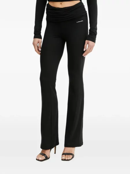 Pantaloni La Mania cu imagine evazate negru