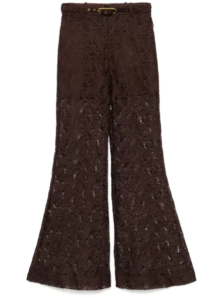 Pantaloni Zimmermann din dantelă maro