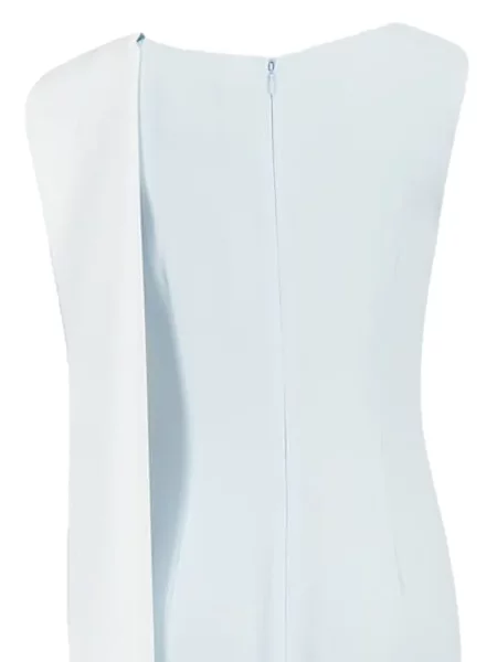Rochie midi Roland Mouret fără mâneci drapată albastru