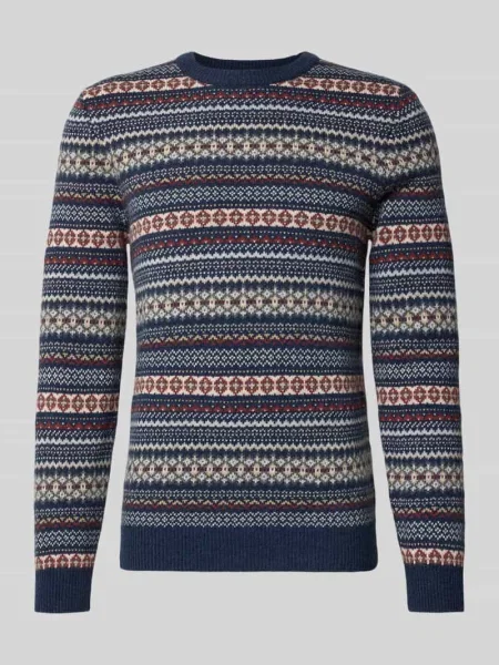 Sweter z dzianiny z mieszanki wełny z okrągłym dekoltem Mcneal