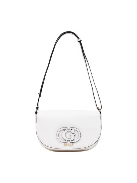 Lniana torebka crossbody Guess biała