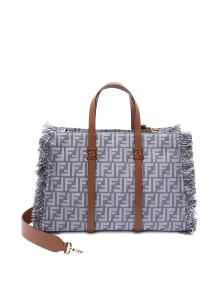 Geantă Fendi din jacard albastru
