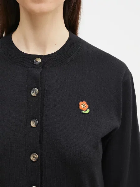 Шерстяной легкий кардиган Kenzo черный