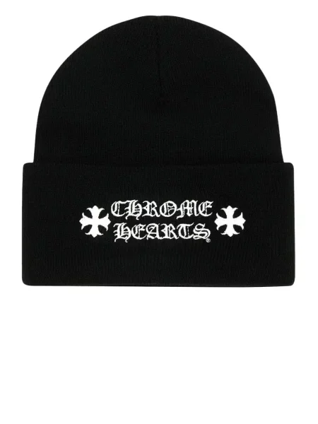 Căciulă Chrome Hearts cu broderie cu motiv cu inimi negru