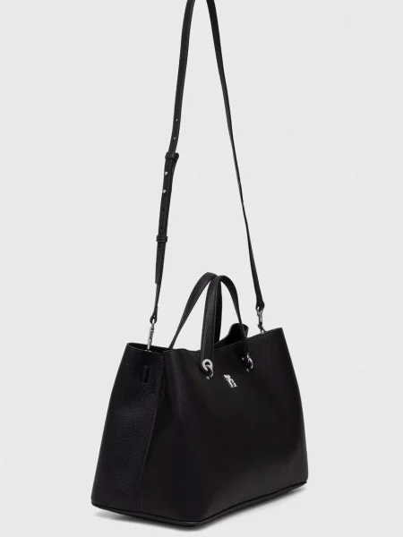Tommy Hilfiger Geantă Th Emblem Satchel negru