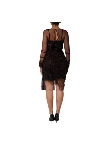 Sukienka mini Dolce And Gabbana szyfonowa czarna