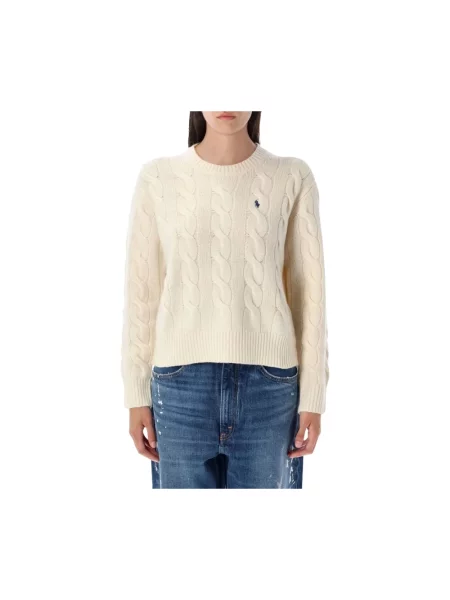 Dzianinowy sweter Ralph Lauren biały