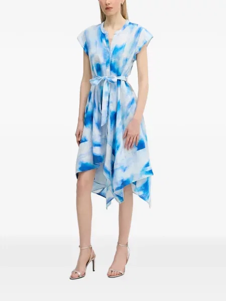 Rochie Dkny de in asimetrică cu legături albastru