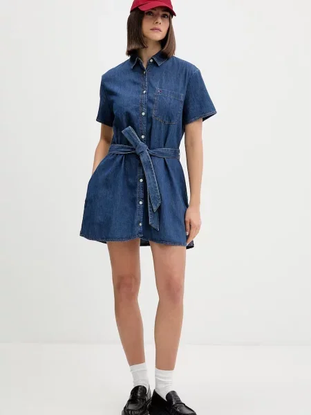 Denim srajca Tommy Jeans modra
