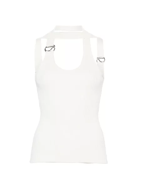 Top Coperni cu gât halter alb