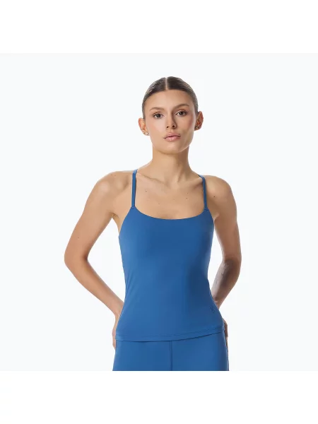 Tricou de antrenament pentru femei Cardio Bunny With Built-in Blue Bra albastru
