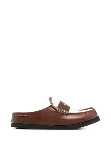 Papuci tip mules Birkenstock cu bretele maro