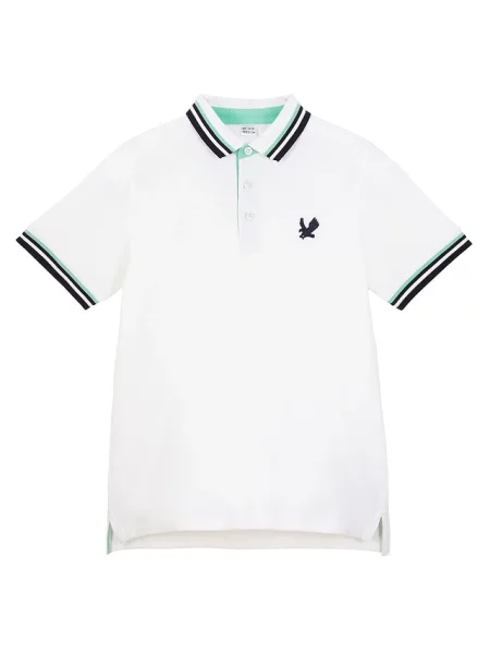 Shirt chłopięcy polo z bawełny organicznej pique biała