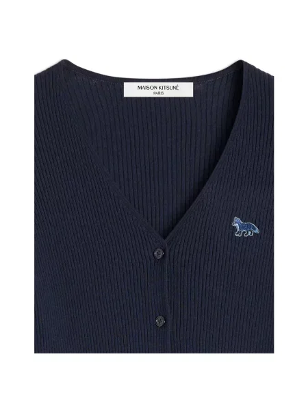 Kardigan Maison Kitsune w paski niebieski
