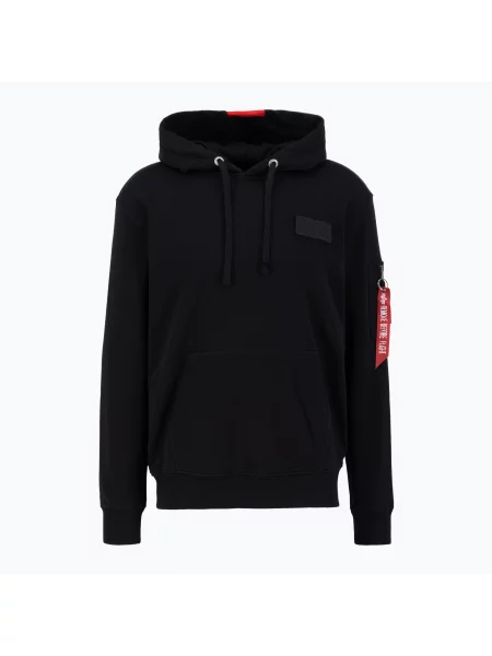 Hanorac cu glugă Alpha Industries cu dungi negru
