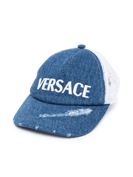 Czapka z daszkiem dziecięca Versace niebieska