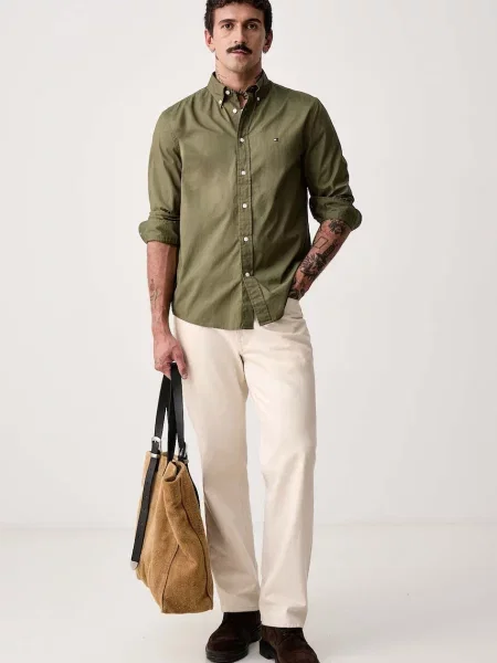 Tommy Hilfiger cămașă pentru bărbați din verde