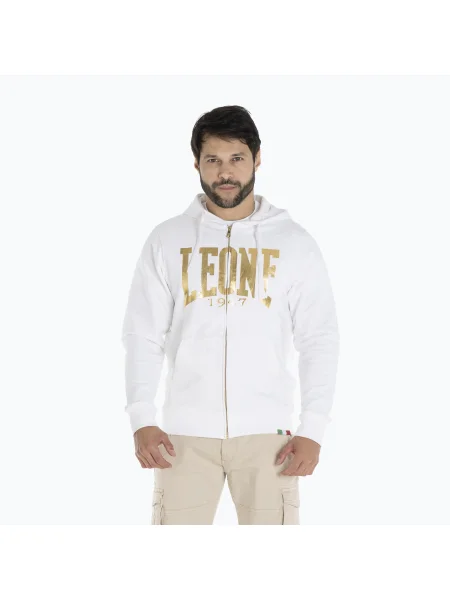 Мъжки суитшърт LEONE Gold Hoody optic white бяло