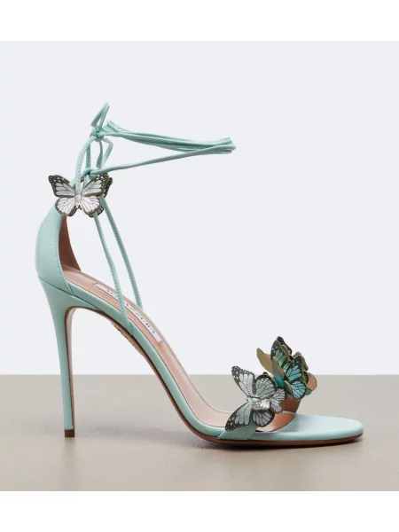 Sandale Aquazzura din piele albastru