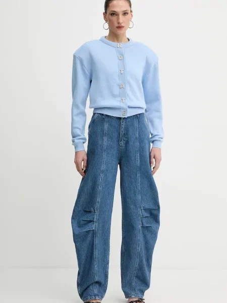 Rotate cardigan din amestec de casmir light albastru