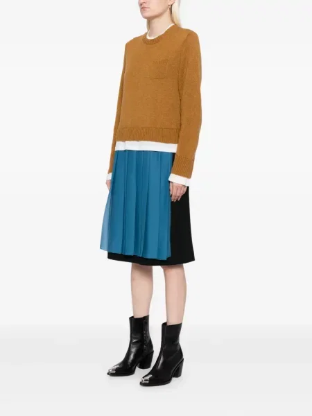 Rochie maxi Undercover tricotate cu mâneci lungi lungă galben