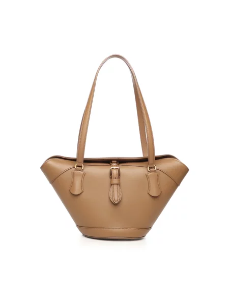 Torebka skórzana Dolce And Gabbana skórzana brązowa