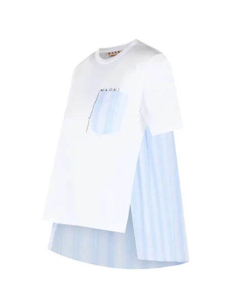 Tricou Marni cu dungi alb