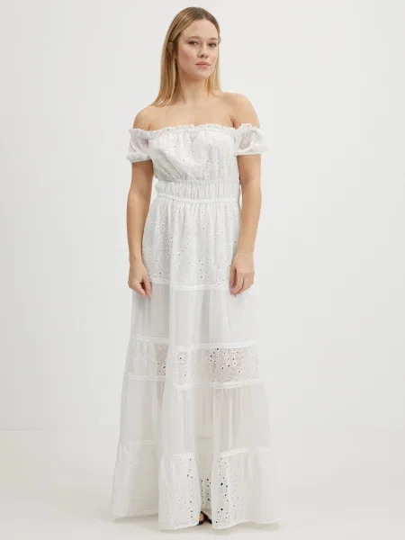 Sukienka maxi Guess szara