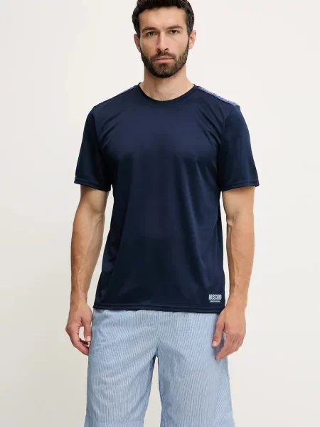Футболка Moschino Underwear с аппликацией синяя