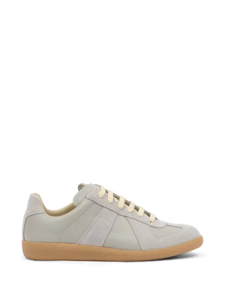 Sneakerși Maison Margiela din piele de căprioară gri