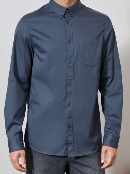 Sinsay Košile s dlouhým rukávem námořnická modrá