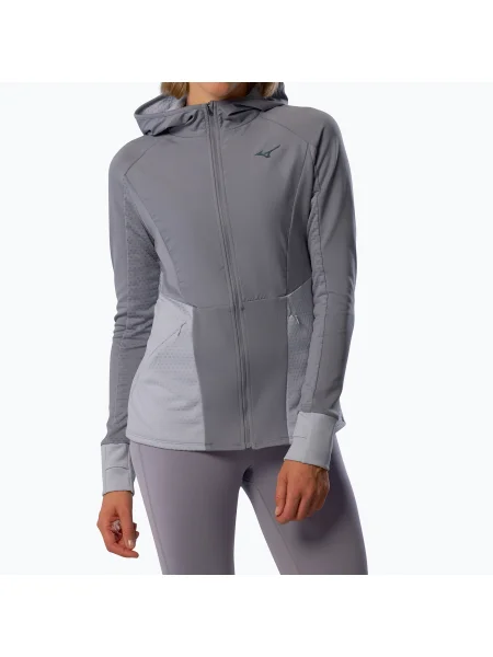 Куртка для бігу Mizuno Active Warm Hybrid Full Zip Hooded quicksilver