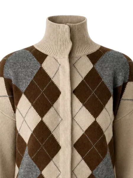 Cardigan Max Mara tricotate cu model argyle