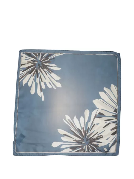 Fular Brunello Cucinelli cu model floral cu imagine albastru