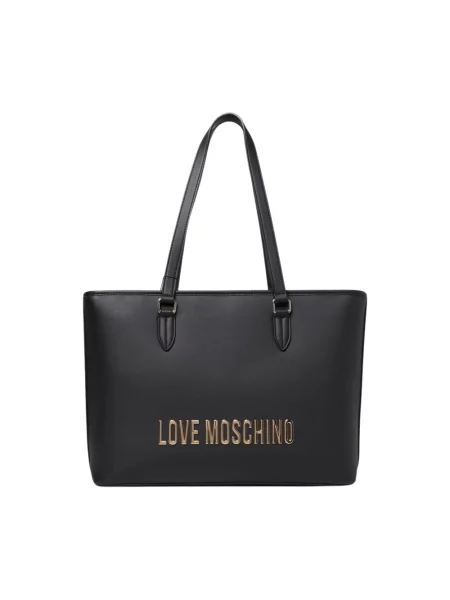 Lniana torebka Love Moschino czarna