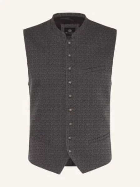 Hammerschmid Tradiční Vesta Rupert Slim Fit tmavě šedá černá