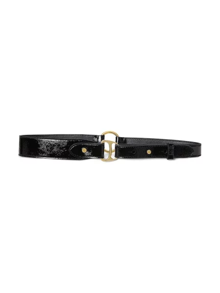 Kožený pásek Lauren Ralph Lauren dámský černá