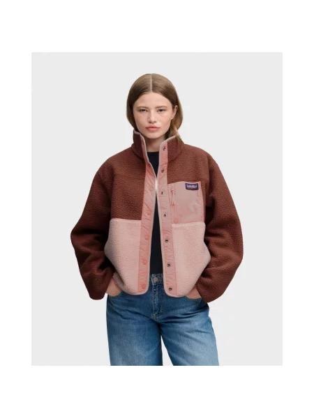 Polar Superdry Color Block Full Zip brązowo XS różowy