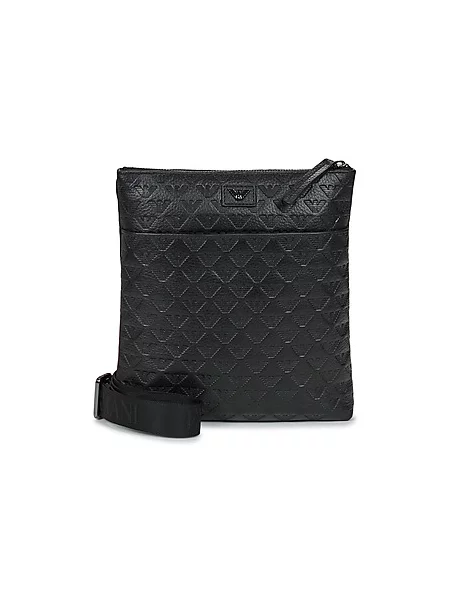 Usnjena torba za okrog pasu Emporio Armani črna